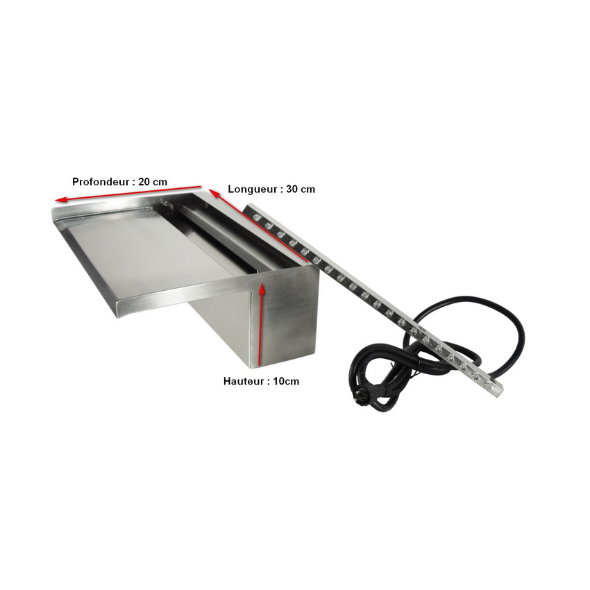 Cascade NIAGARA WALL Inox LED 30cm 
