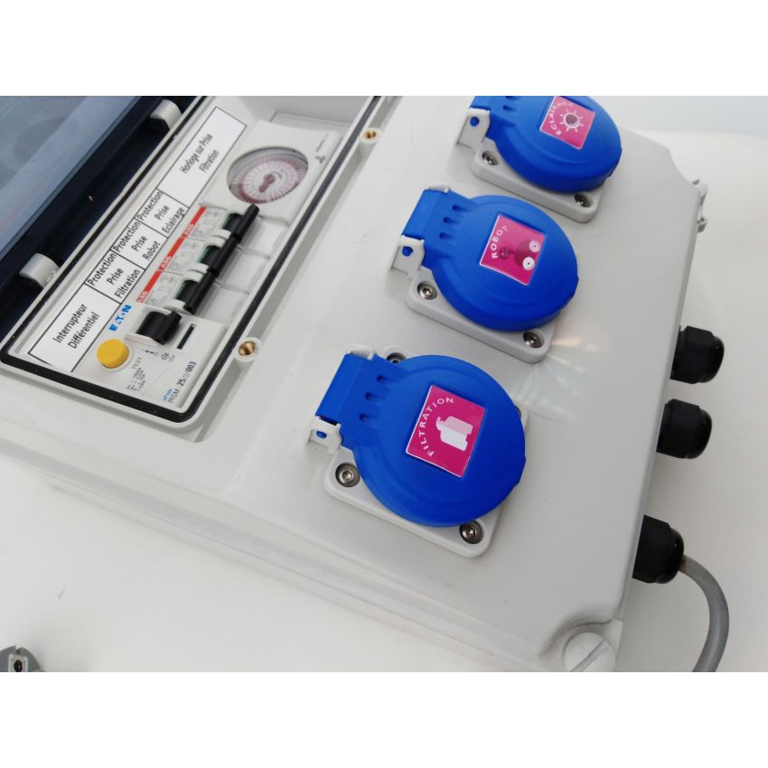 Coffret électrique de protection et de commande 230V connexion 3 sorties