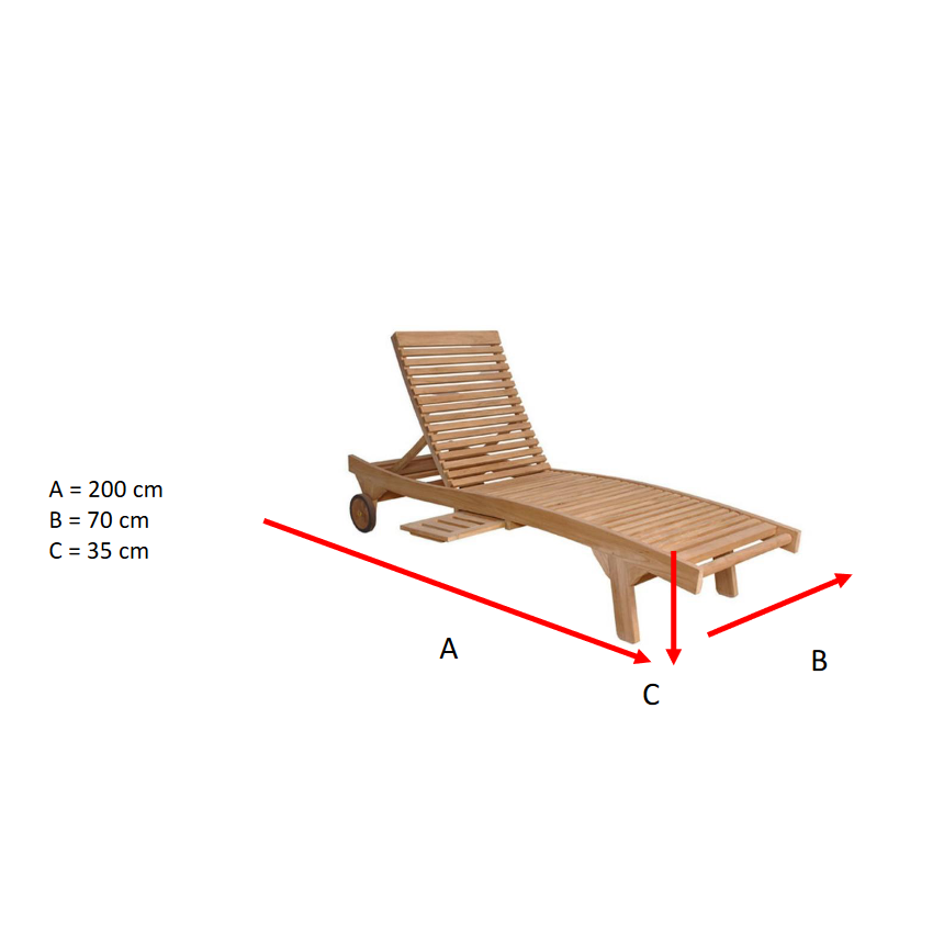 Bain de soleil BEACH en Teck massif
