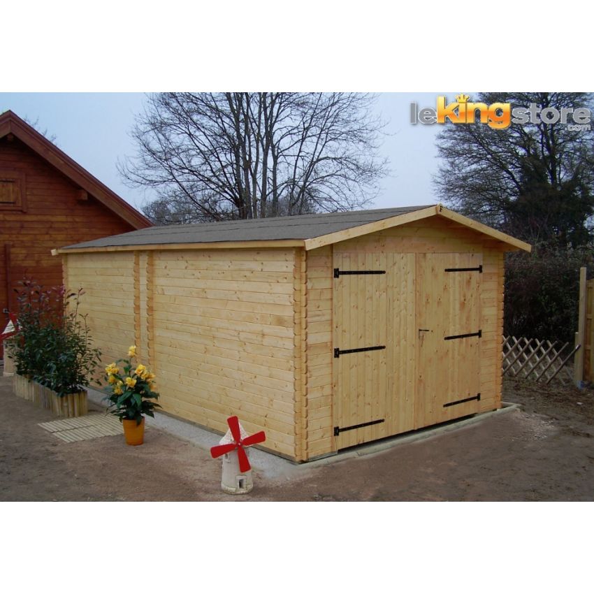 Garage en Bois 17.19 m² DORNA 28mm  L 380 x P 567 cm