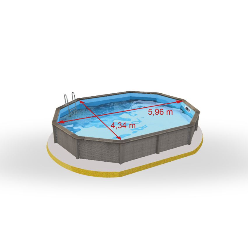 Kit Piscine Béton Aspect Bois Allongé 635x472x130cm