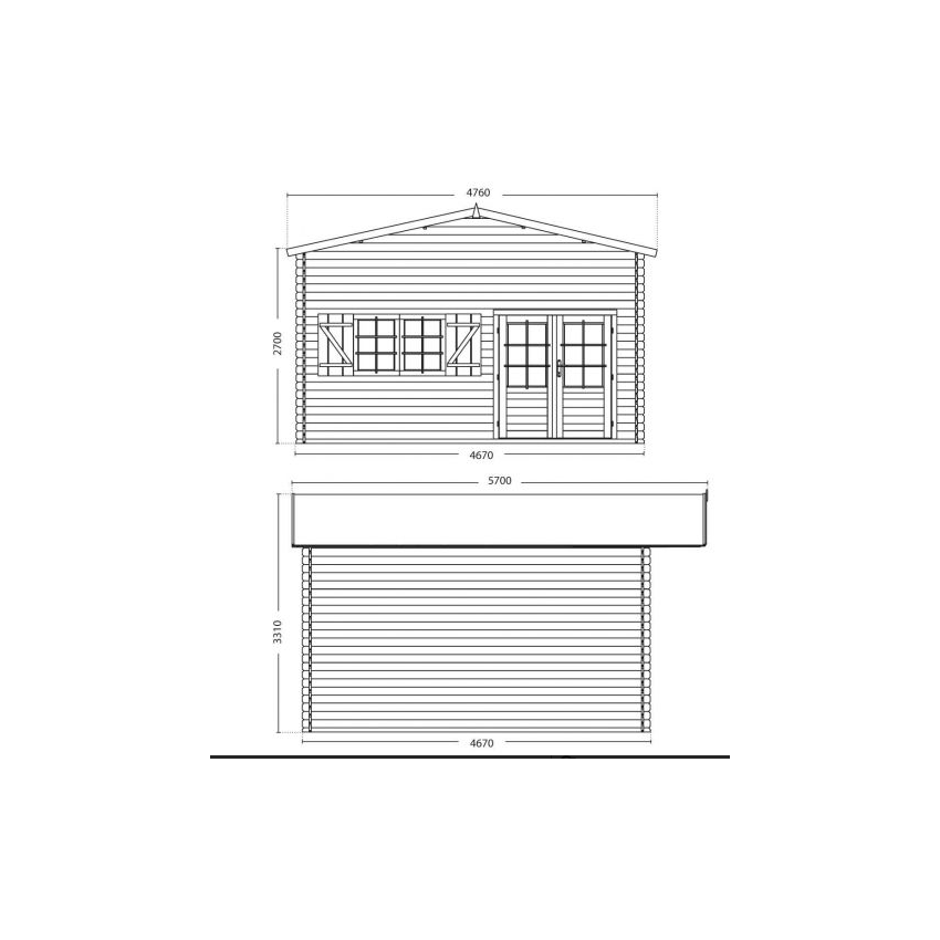Abri de jardin en bois JASMIN 19.20 m2 