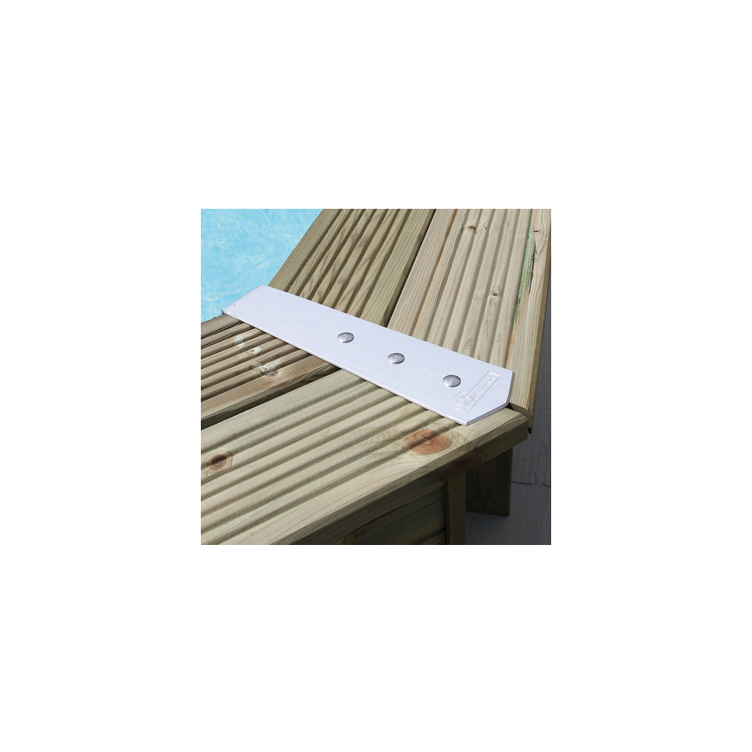 Jonction plate anodisé aluminium pour margelles 135°