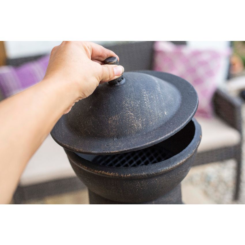 Cheminée LEAF L Acier Noir 48x48x136cm