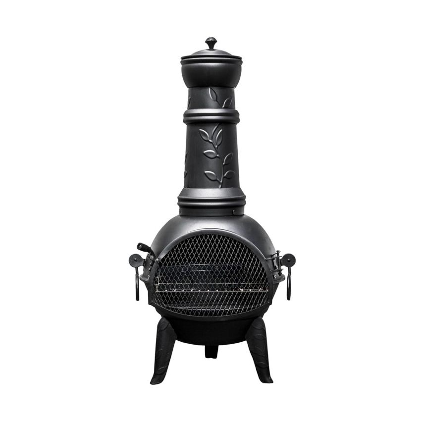 Cheminée LEAF M Acier Noir 43x43x107cm