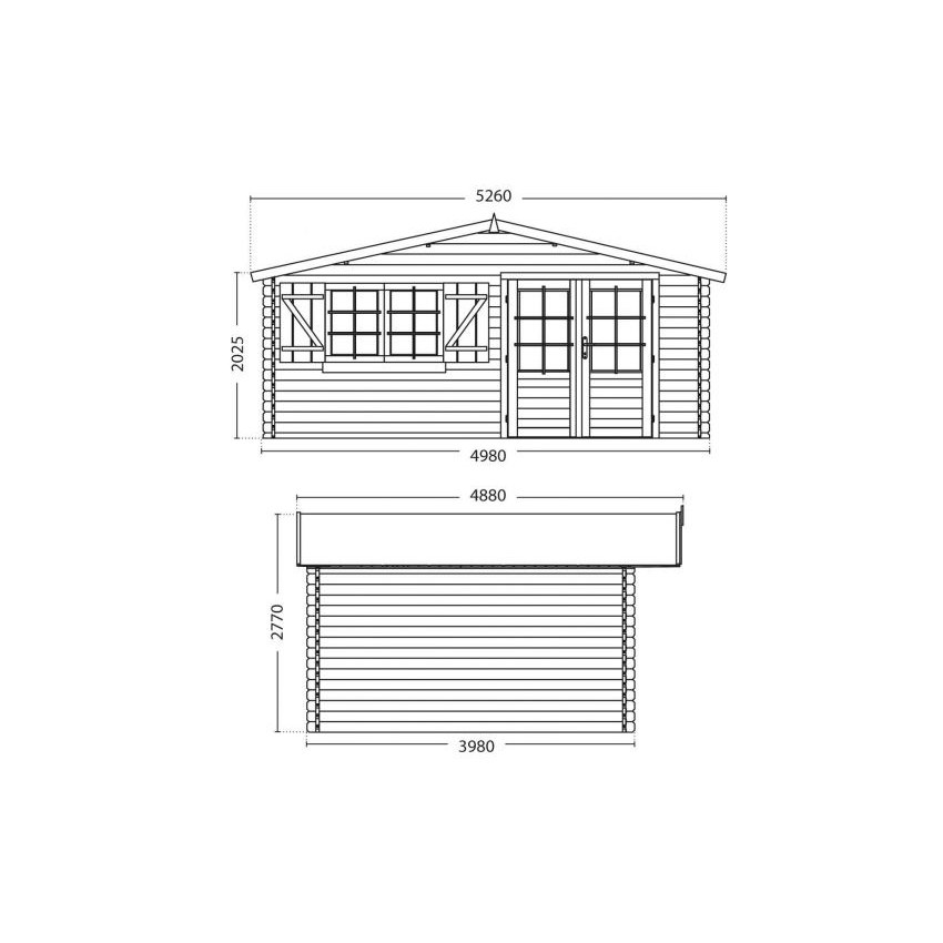 Abri de jardin en bois LILAC 17.3 m2
