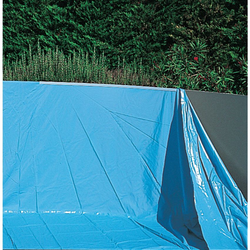 Liner overlap bleu uni 75/100 pour piscine allongée 730x370x132cm