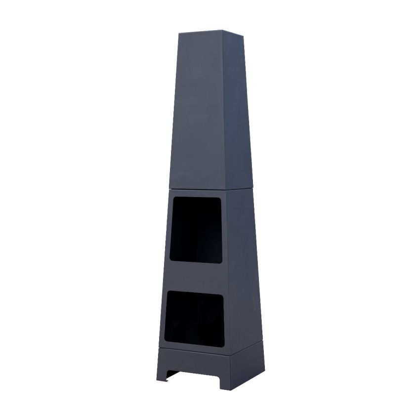 Cheminée MALMO en Acier Noir 36x36x150cm
