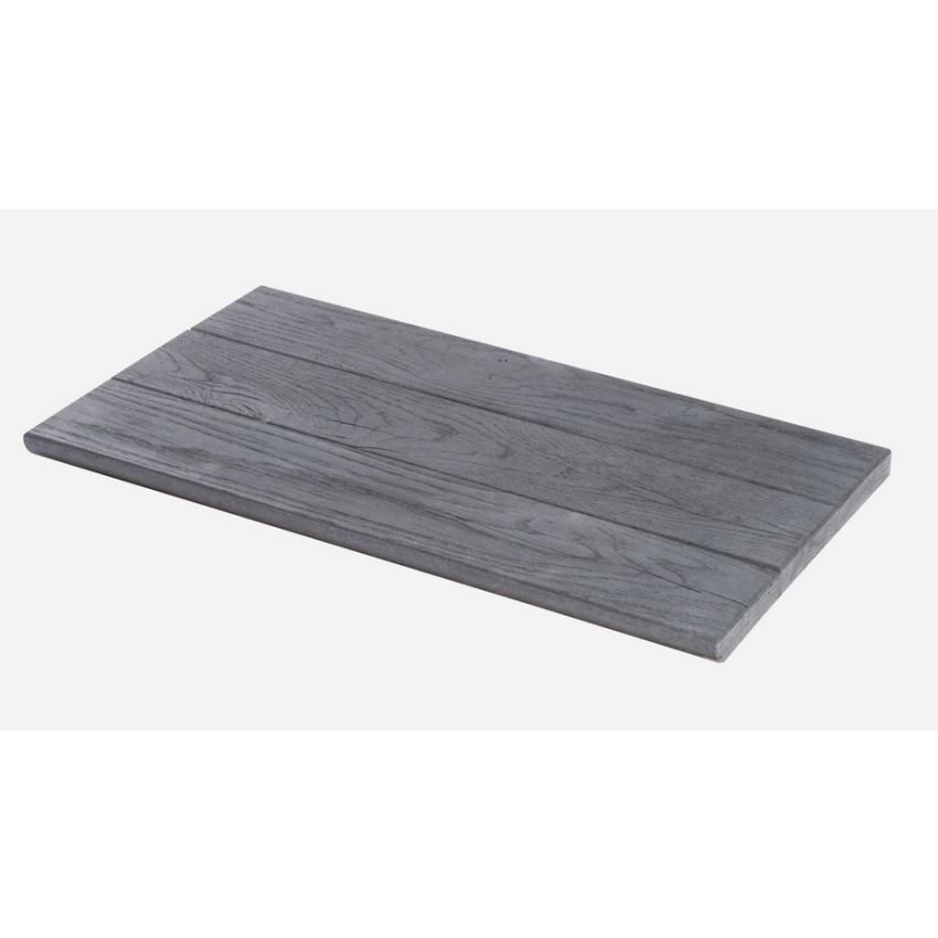 Kit de 40 Margelles WOOD droites 60x33x2,5 cm + 4 Margelles d'Angles rentrants 45x45x2,5 cm Gris  