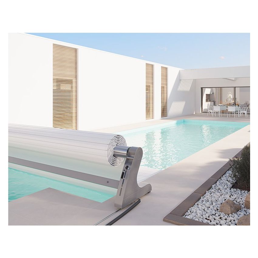 Volet roulant Hors sol électrique sur rail MARQUISE pour piscine octogonale Allongée 610x400