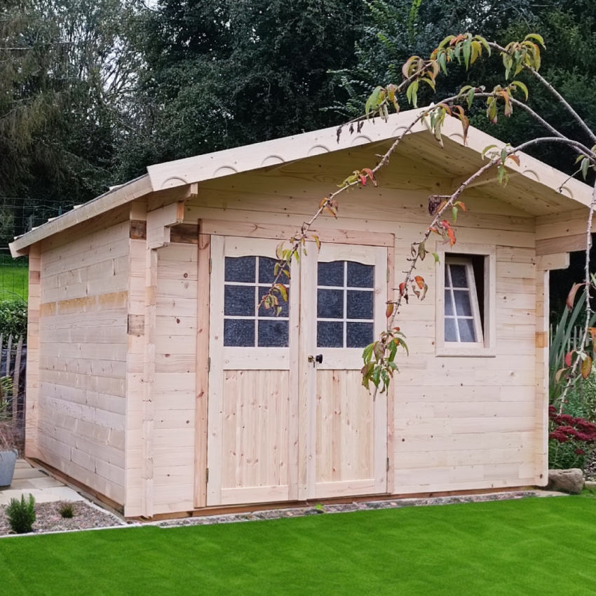 Abri de jardin en Bois 10.33m² NOSTRA 42 mm L 350 x P 350 cm