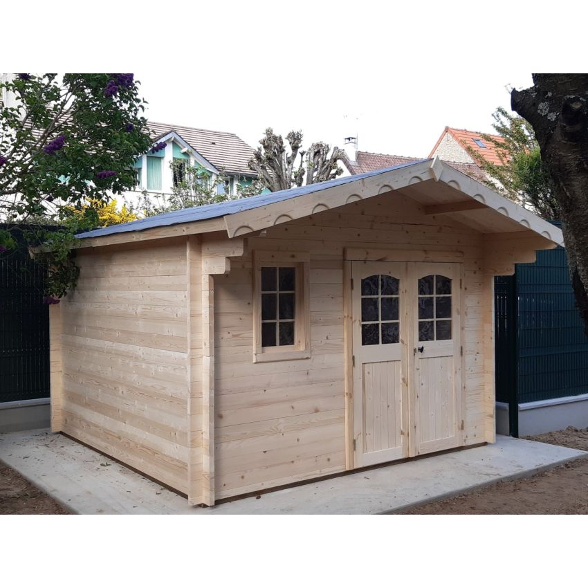 Abri de jardin en Bois 10.33m² NOSTRA 42 mm L 350 x P 350 cm