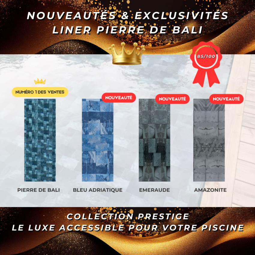 Piscine Bois Lola Octogonale Allongée avec Escalier 541x336x131cm Pierre de Bali