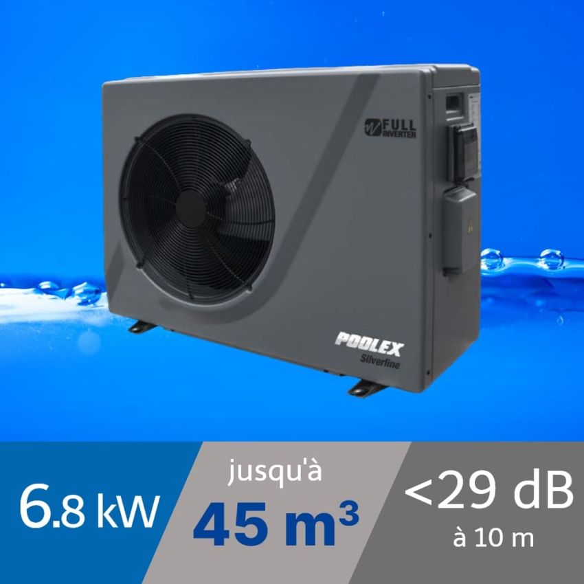Pompe à chaleur Poolex Silverline 6.8 kW pour piscine de 30-45m3