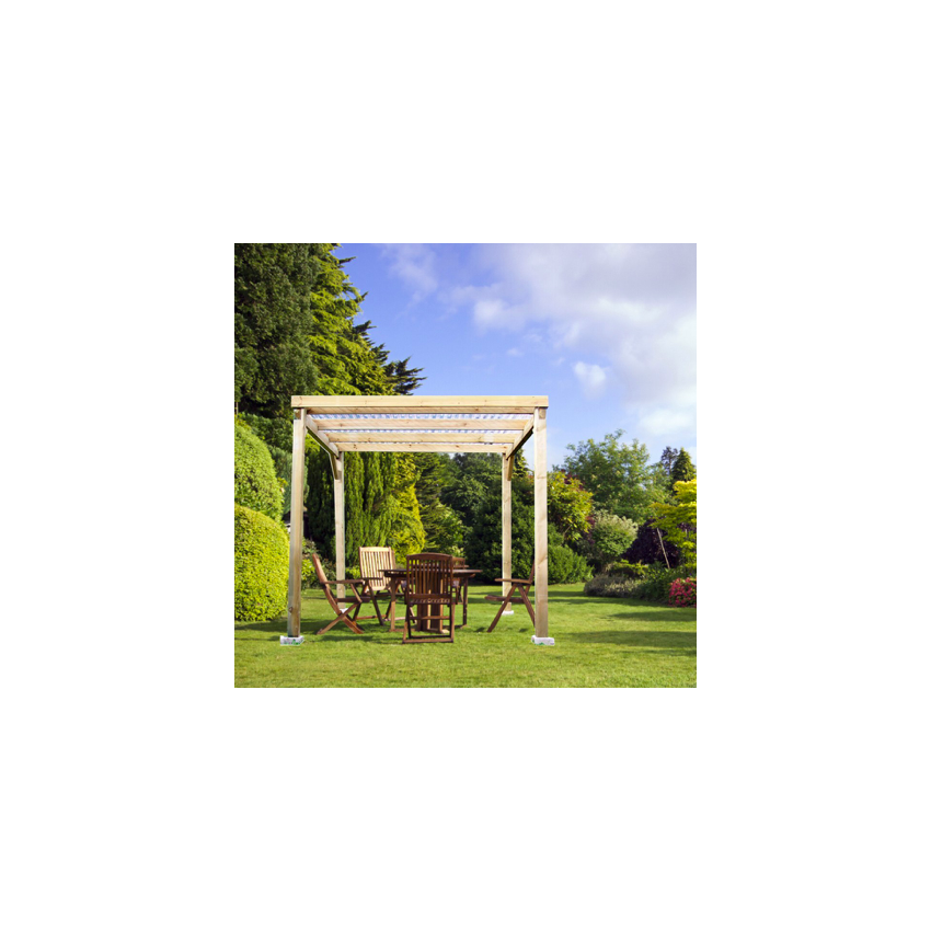 Carport Bois Autoclavé 4m² Toit plat économique avec Couverture