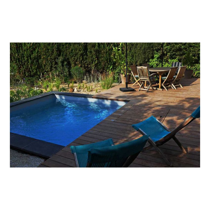 Piscine Bois Tropicana Carrée avec Escalier 320x320x145cm