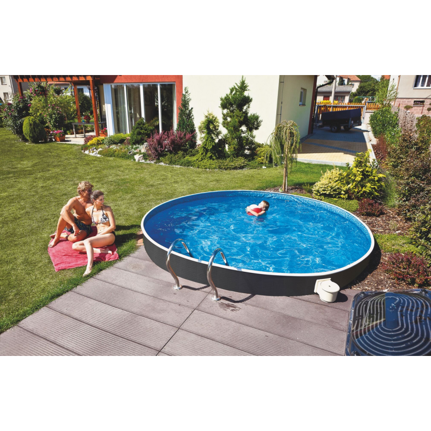 Piscine Acier Ronde Azuro aspect Osier ⌀460x120cm