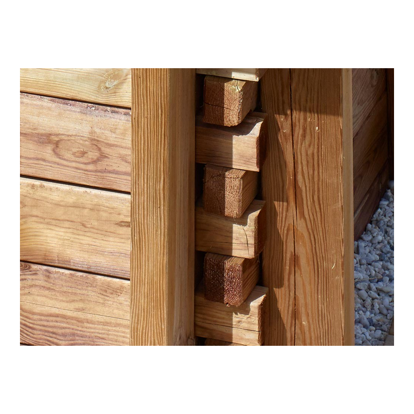 Piscine bois MAEVA Rectangulaire avec Escalier droit 700x400x150cm