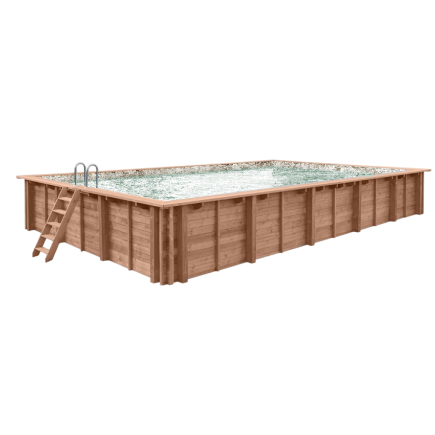 Piscine Bois PRESTIGE Rectangulaire SPARK 620x420x130cm Liner Relief 3D