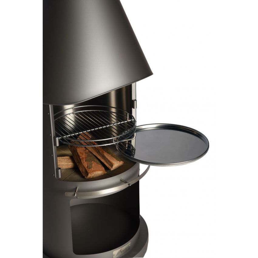 Barbecue/ Cheminée AUCKLAND en acier inoxydable Gris Clair