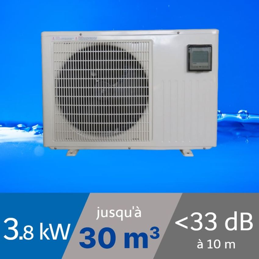 Pompe à chaleur EcoPac 3.8 kW pour piscine de 20-30m3 + bâche de protection