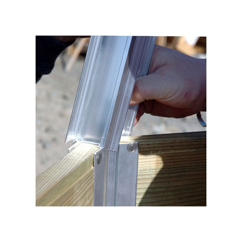 Piscine bois Carrée SOLTA 520x520x147cm Liner bleu 