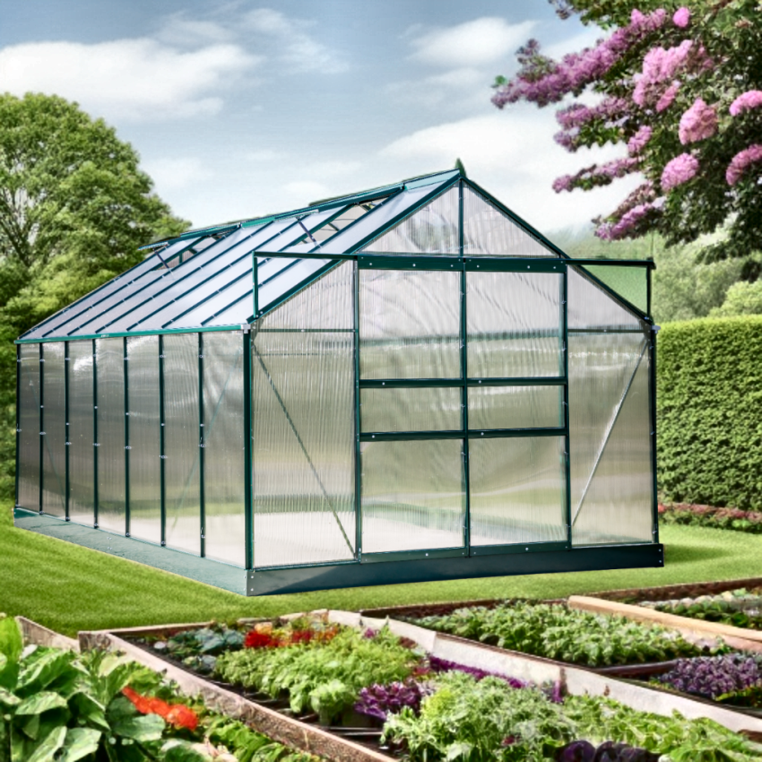 Serre Jardin Structure Alu Verte 10,50 m2