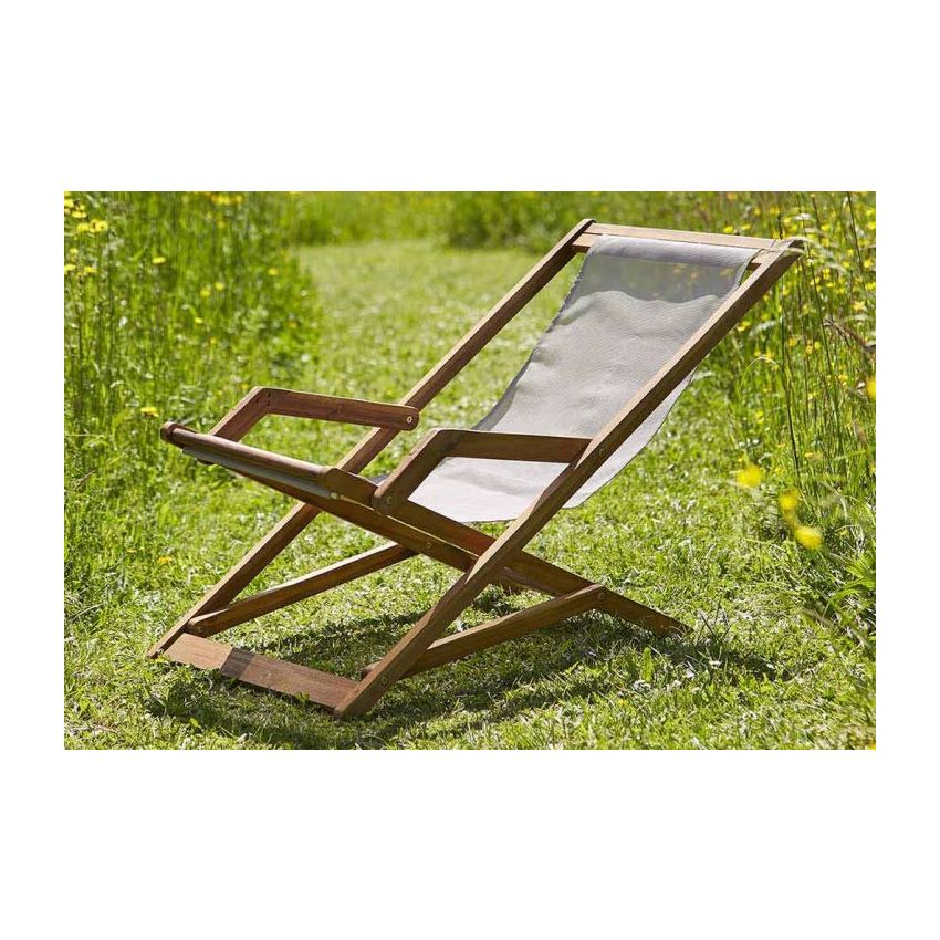 Transat SEA en Acacia et Textilène Gris 