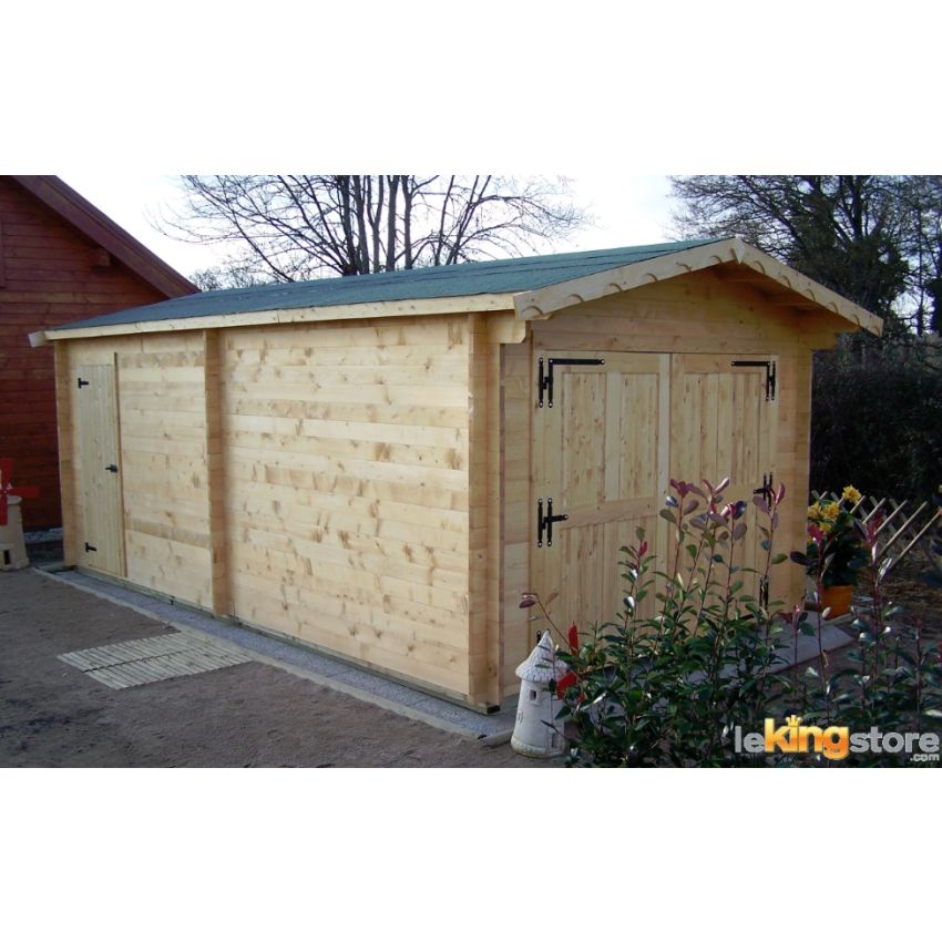 Garage en Bois 19.03 m² VECTURA 42mm L 350 x P 620 cm 