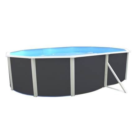 Piscine acier allongée MALLORCA ANTHRACITE 550 x 366 x 120 cm