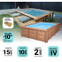 Piscine Bois Luxe Rectangulaire avec Plage immergée + escalier 420x320x145cm