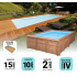 Piscine Bois Diana Rectangulaire avec Escalier d'Angle 820x420x145cm