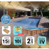 Piscine Bois PRESTIGE Rectangulaire SPARK avec Escalier d'angle 620x420x130cm Liner Relief 3D