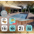 Piscine Bois PRESTIGE Rectangulaire SPARK avec Plage immergée + Escalier 620x420x130cm Liner Relief 3D