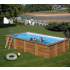 Piscine bois Rectangulaire SASHA 620x320x131cm  Liner Bleu